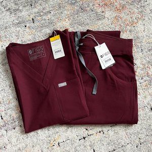 COPY - NWT Catarina BURGUNDY scrub top and Livingston Bottoms (second set)